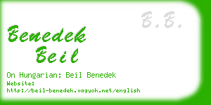 benedek beil business card